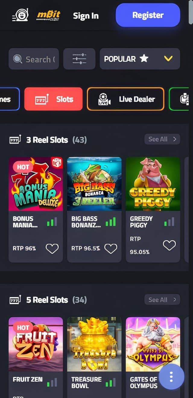 mBit Mobile Slots