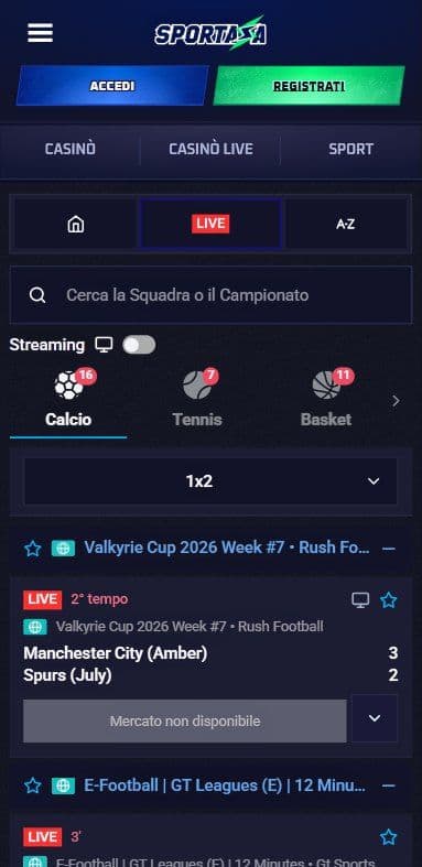 Sportaza Scommesse Sportive Live Mobile