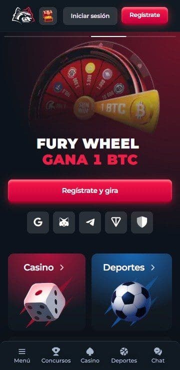 Lobby de inicio de betfury mobile