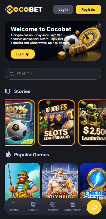 cocobet homepage mobile