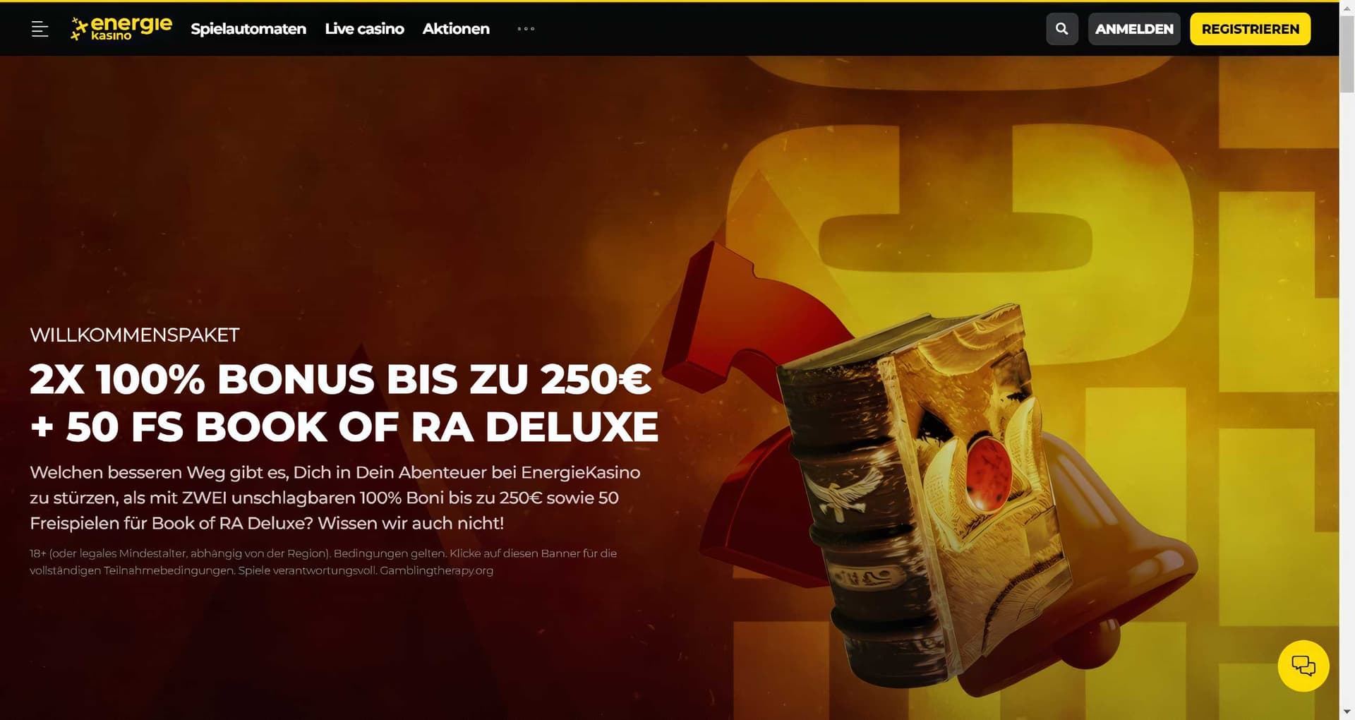 energiekasino homepage desktop