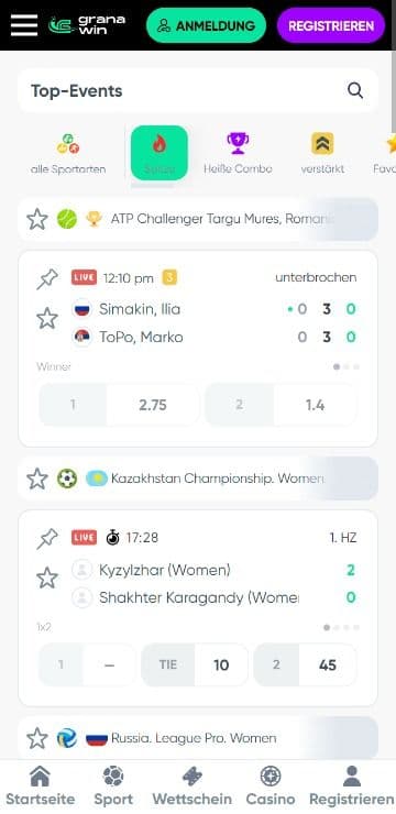 GranaWin Livewetten Mobile