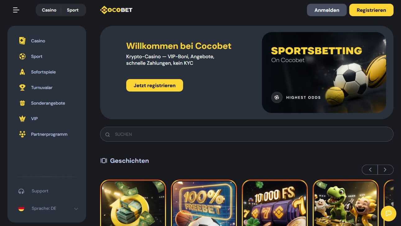 Cocobet Homepage Desktop