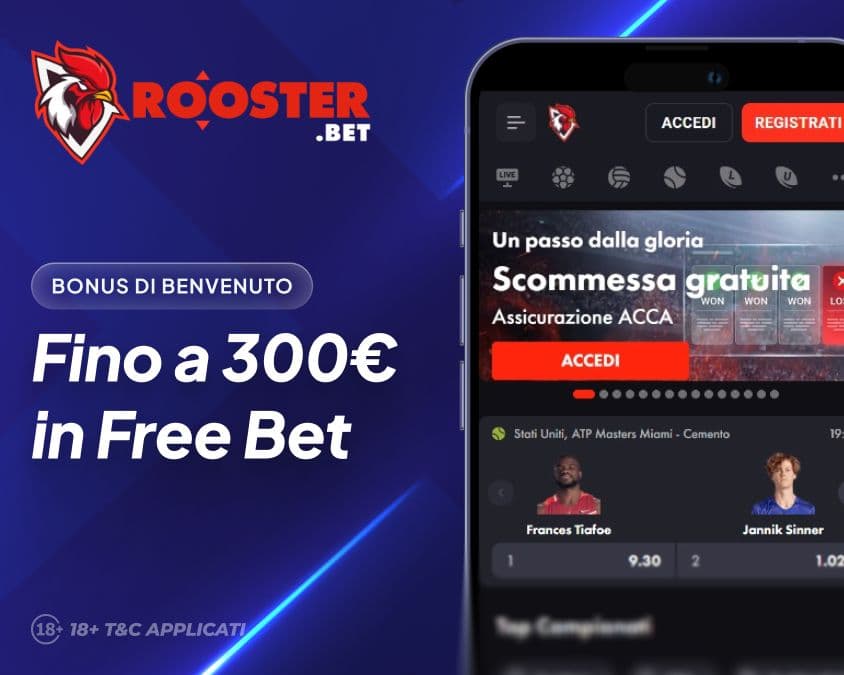 Rooster.Bet Bonus Sscommesse di Benvenuto