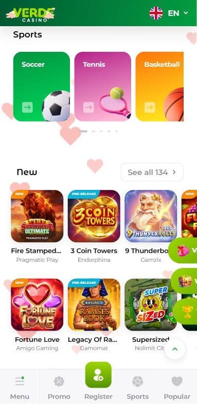 Verde Casino Home Mobile