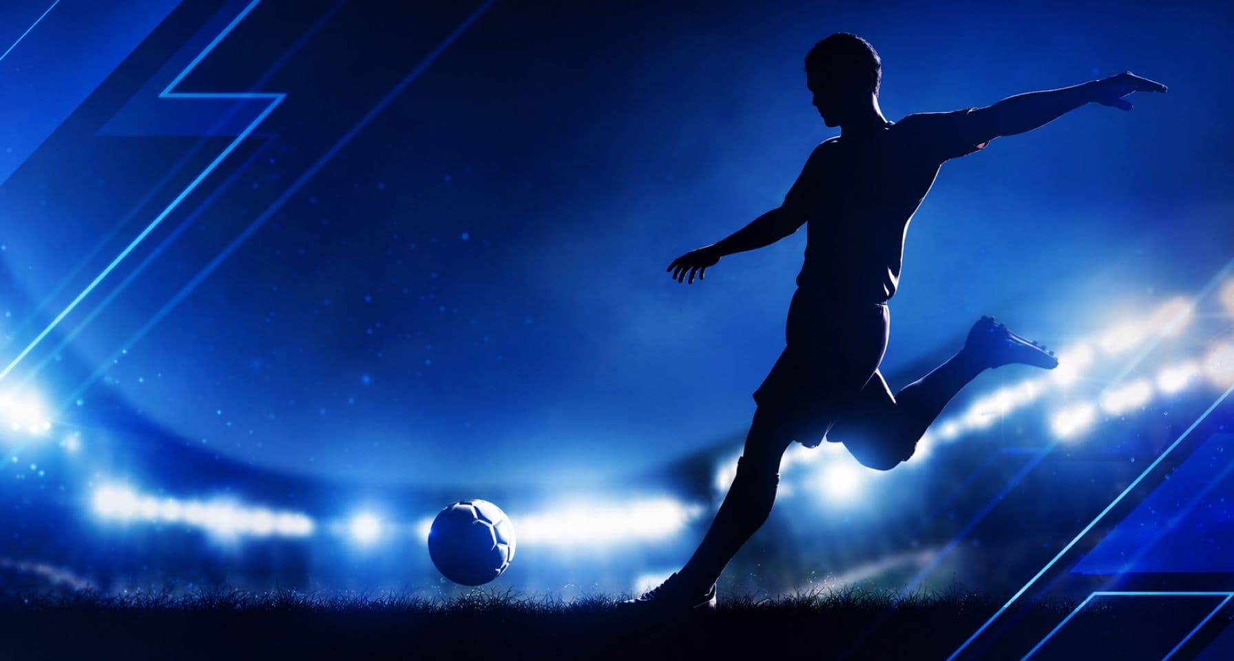 Fußballstürmer schießt aufs Tor für eine Expected-Goals-(xG)-Wettanalyse auf Noxwin.