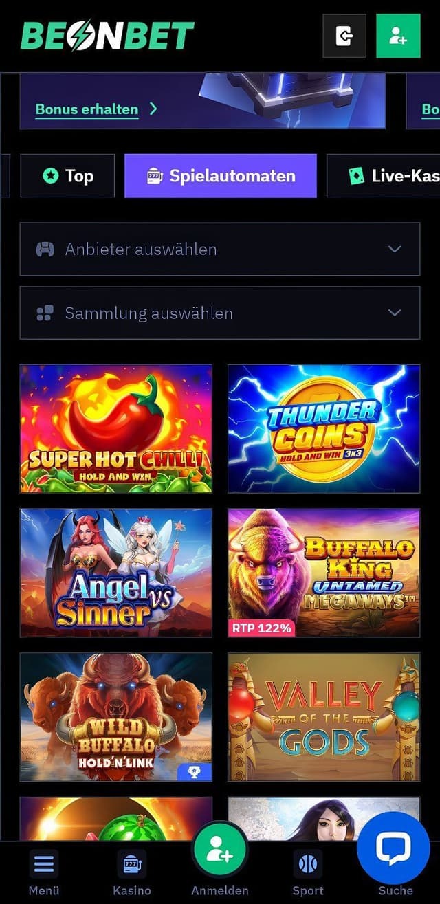 Beonbet Spielautomaten Mobile