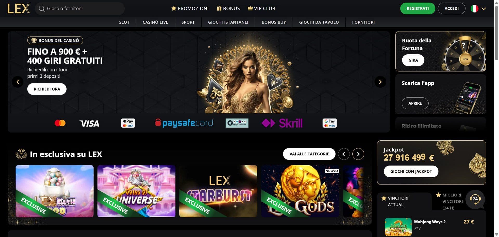 Lex Casino Home Desktop