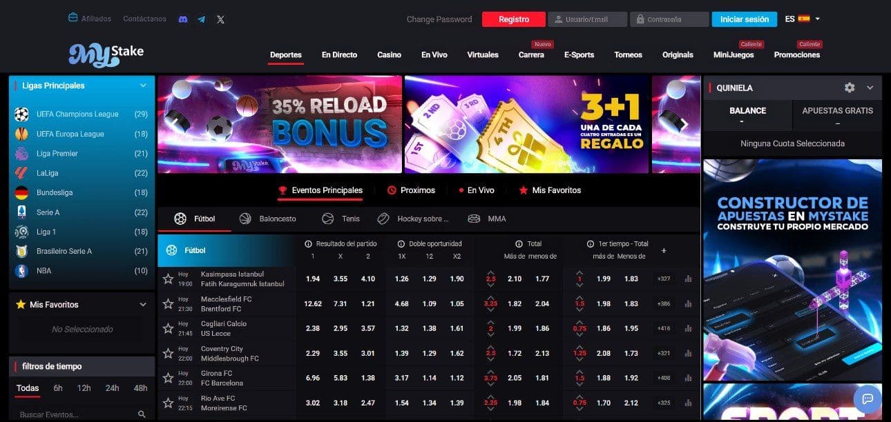 Lobby de inicio de mystake