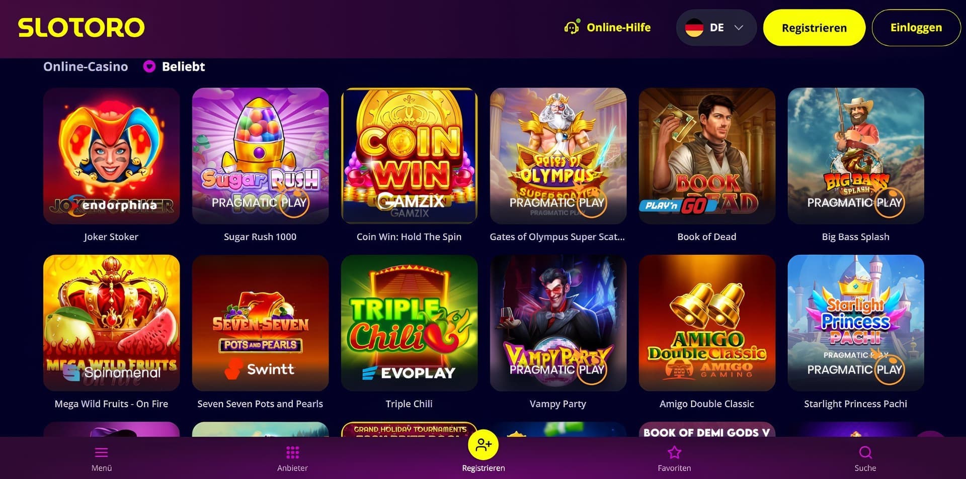 slotoro spielautomaten desktop