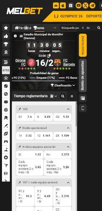 Apuestas en vivo de melbet mobile