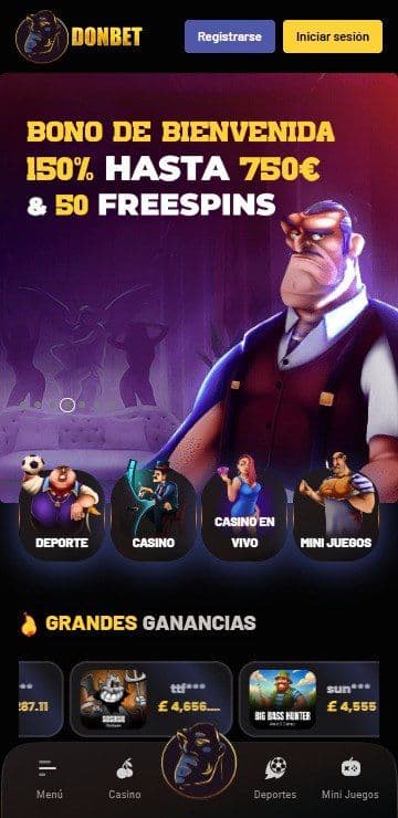 Lobby de inicio de donbet mobile