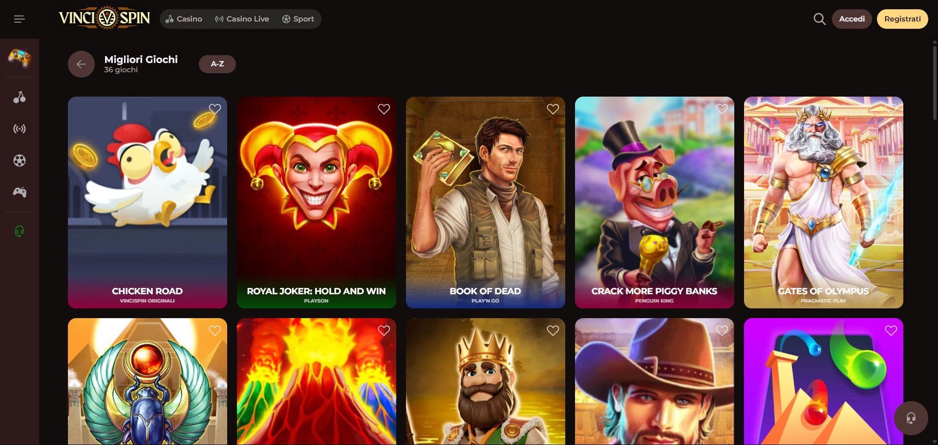 Vincispin Slots Desktop