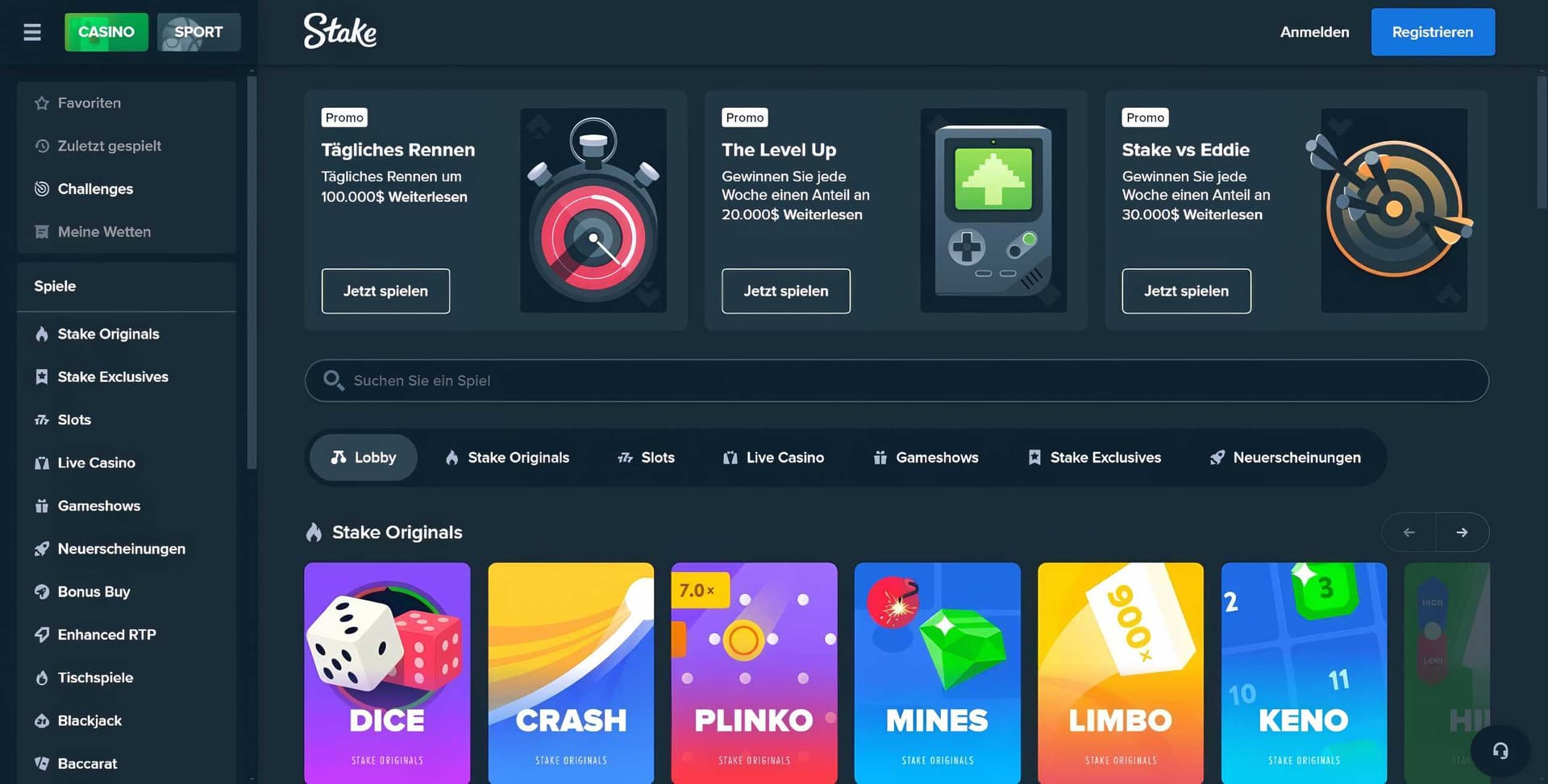 stake.com homepage desktop