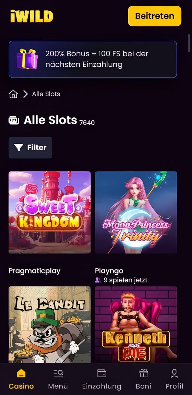 iWild Casino Spielautomaten Mobile