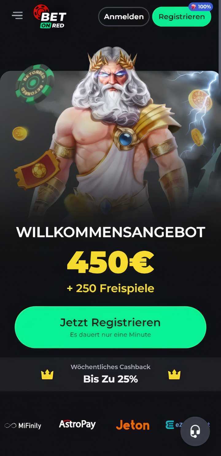 BetOnRed Casino Homepage Mobile