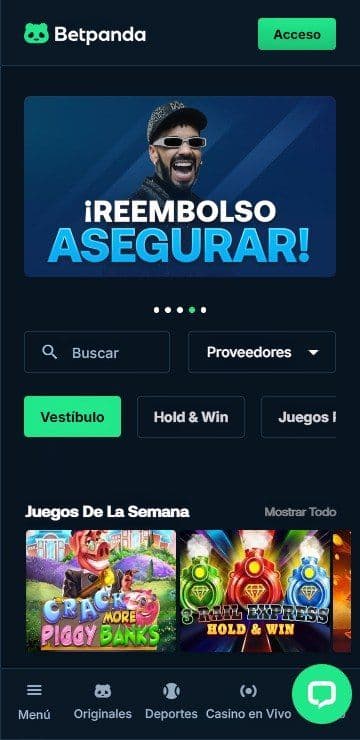 Lobby de inicio de betpanda mobile