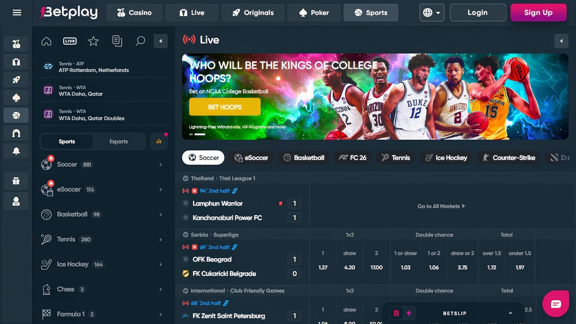 Betplay.io Live Betting
