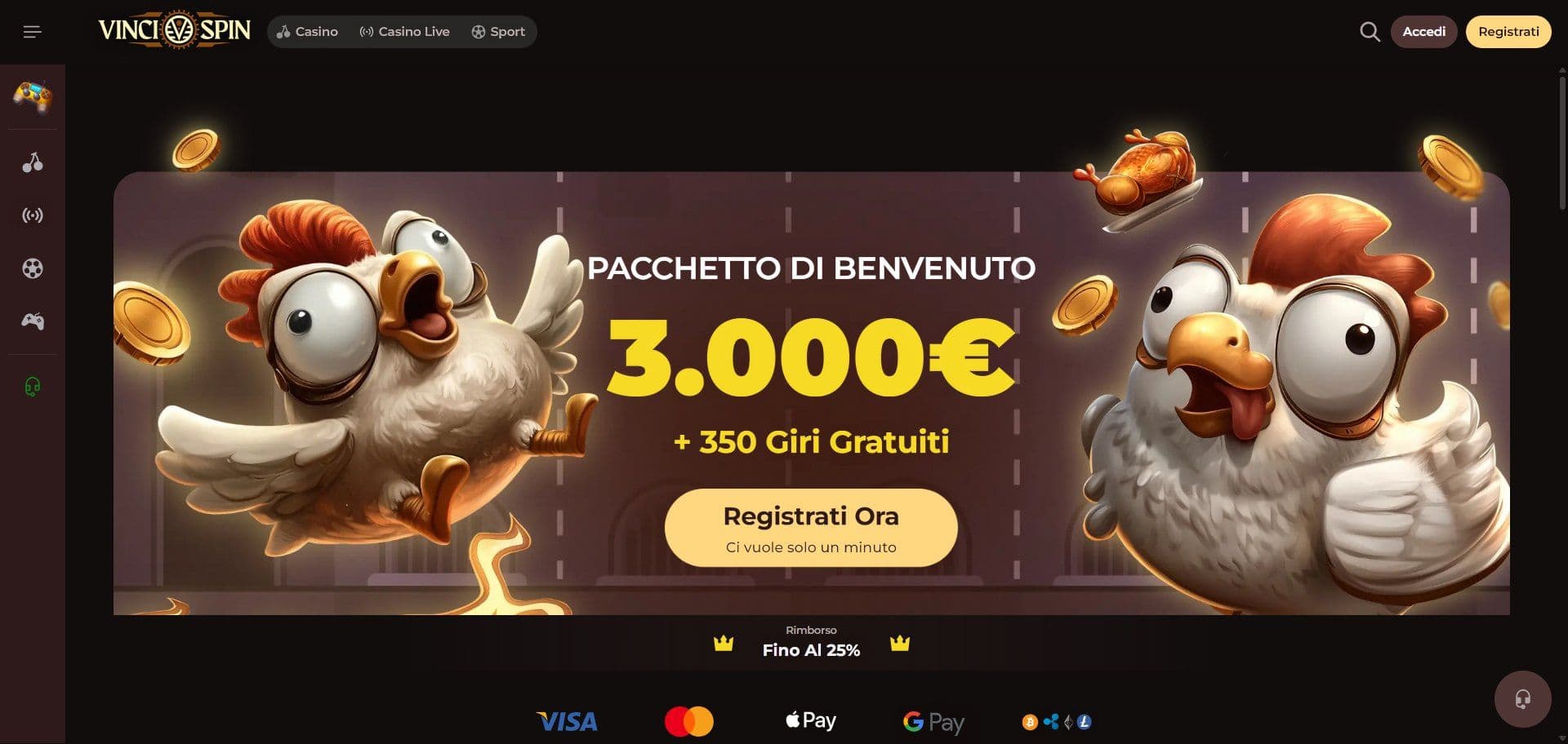 Vincispin Home Desktop