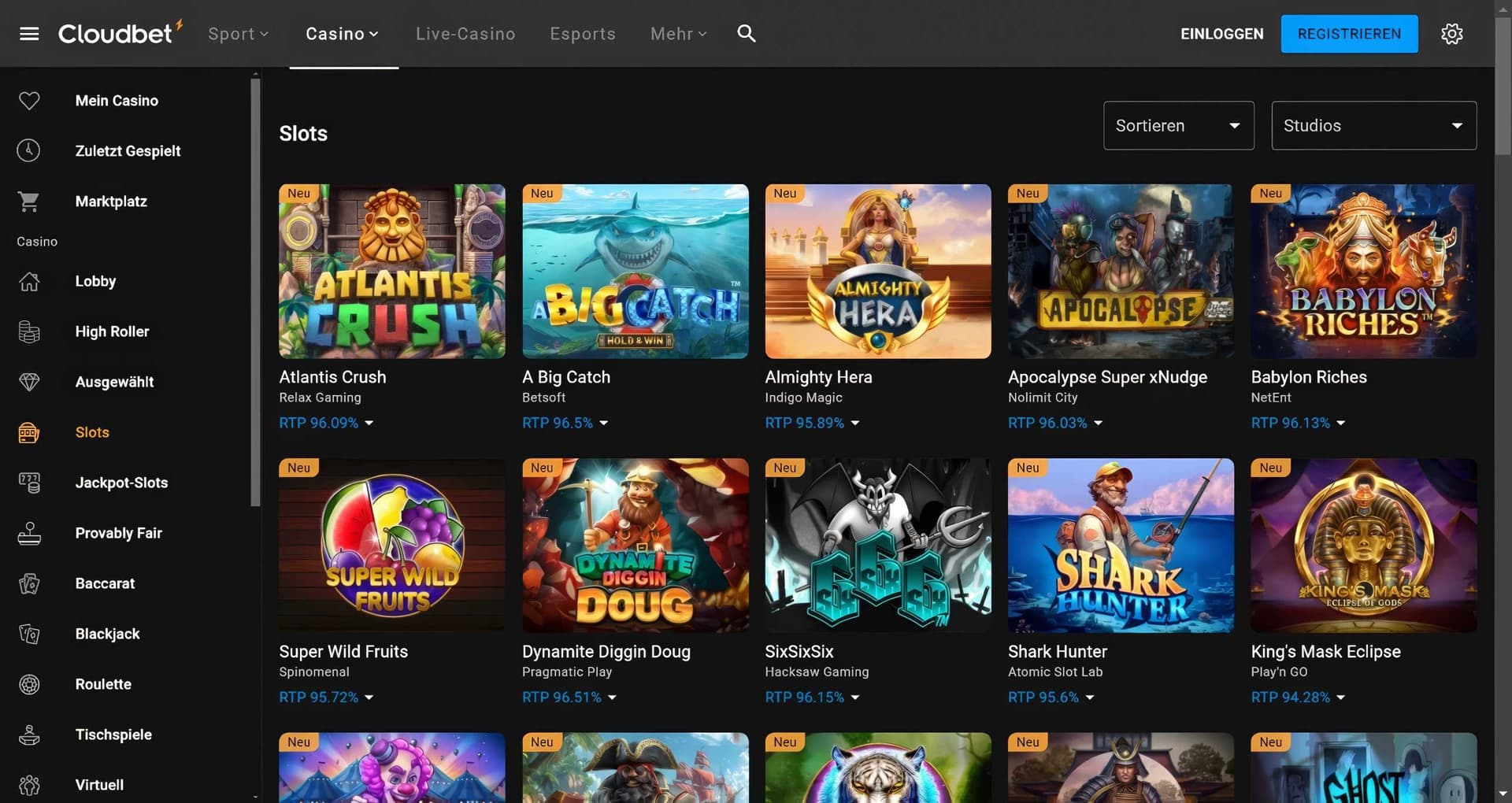 cloudbet spielautomaten desktop