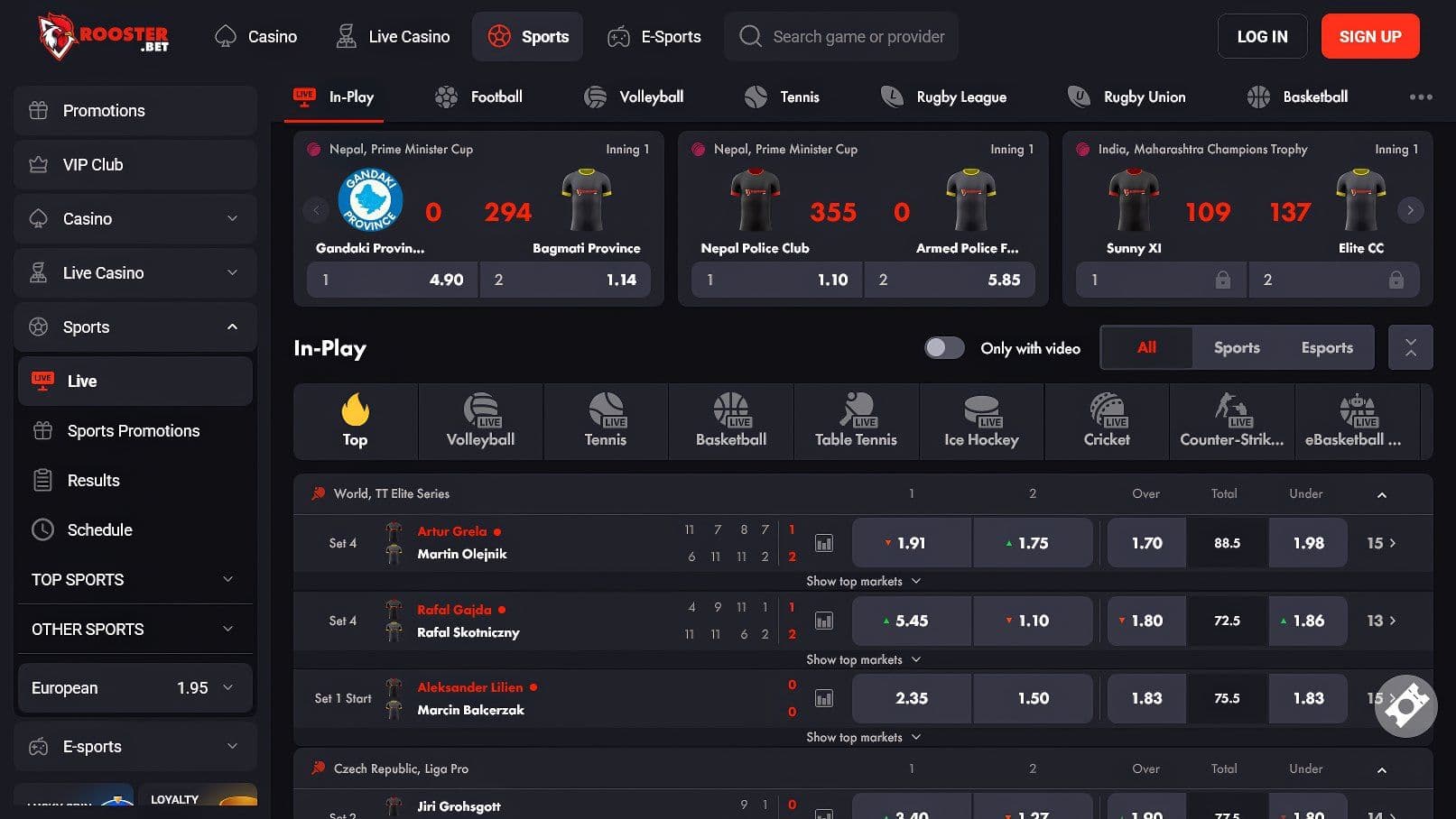 Rooster Bet Sportsbook Live