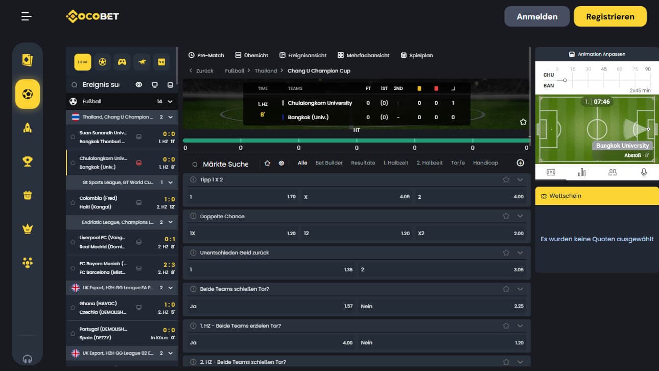 Cocobet Live Wetten Desktop